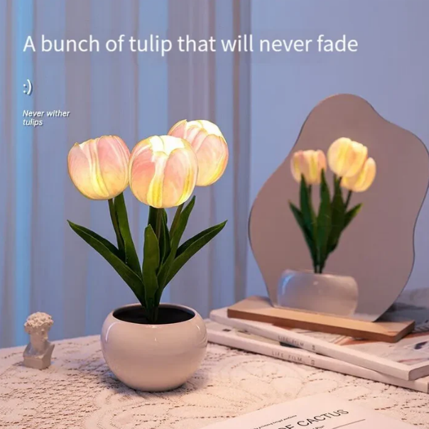 Tulips LED Chargeable Table Lamp